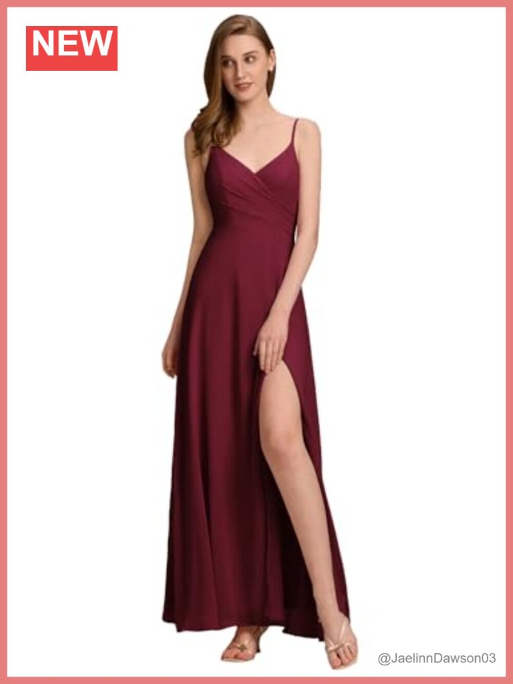 Ever-Pretty V-Neck Spaghetti Strap Chiffon A-Line Bridesmaid Dress